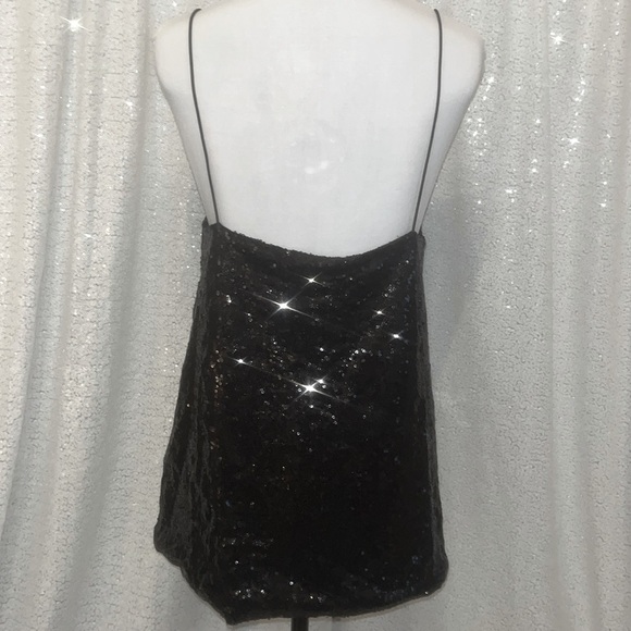 Sexy Black Sequin Tank NWT - Picture 3 of 4